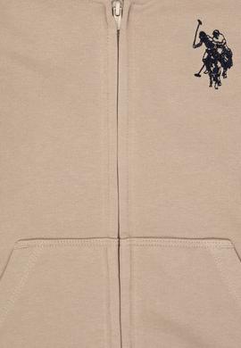 Erkek Çocuk Koyu Bej Fermuarlı Kapüşonlu Sweatshirt - 50316706090
