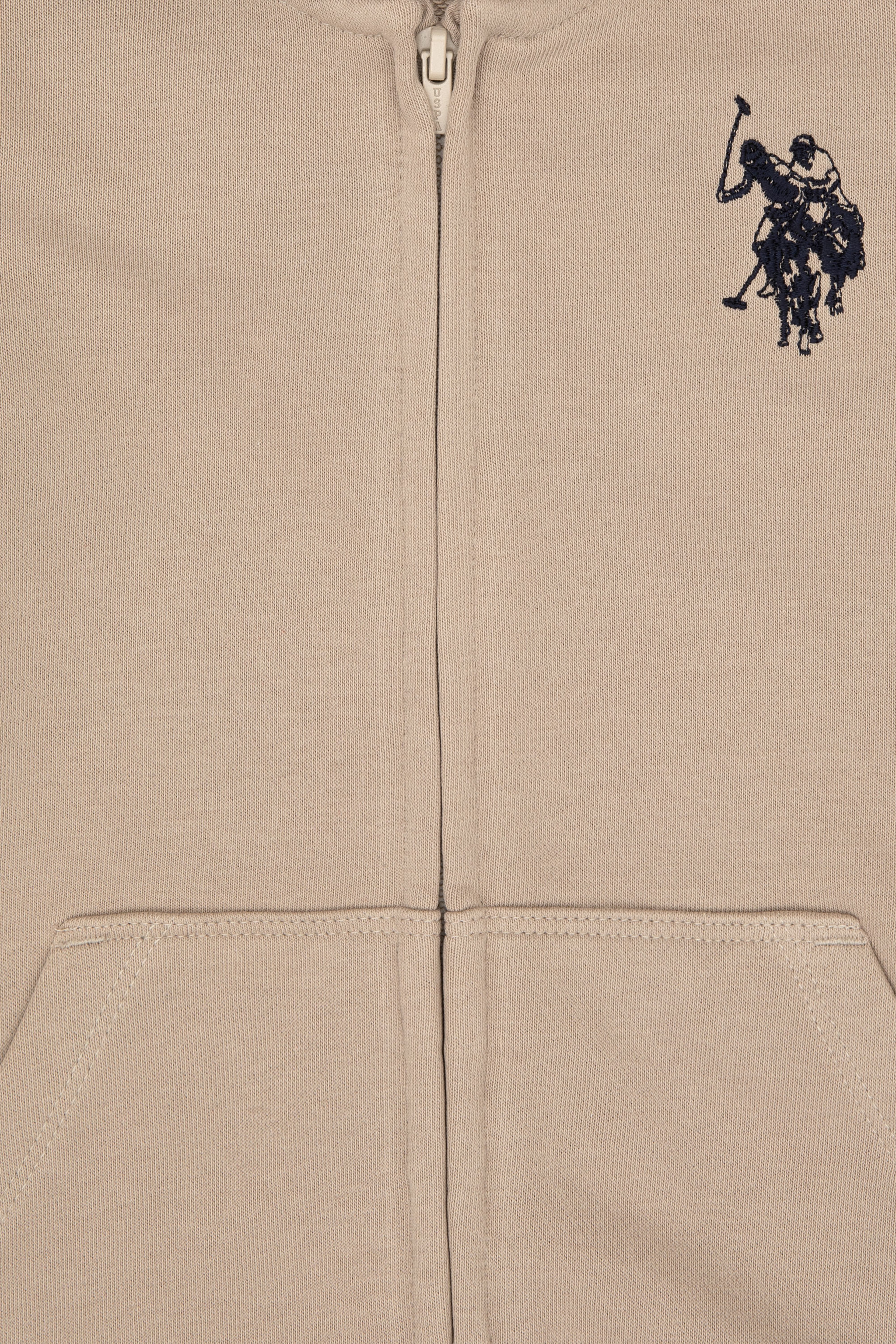 Erkek Çocuk Koyu Bej Fermuarlı Kapüşonlu Sweatshirt - Image 6