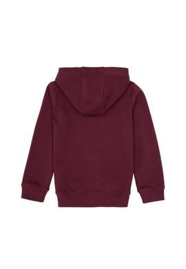Erkek Çocuk Bordo Fermuarlı Kapüşonlu Sweatshirt - 50316706024