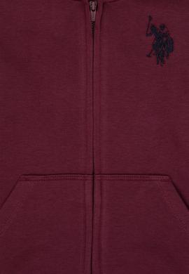 Erkek Çocuk Bordo Fermuarlı Kapüşonlu Sweatshirt - 50316706024