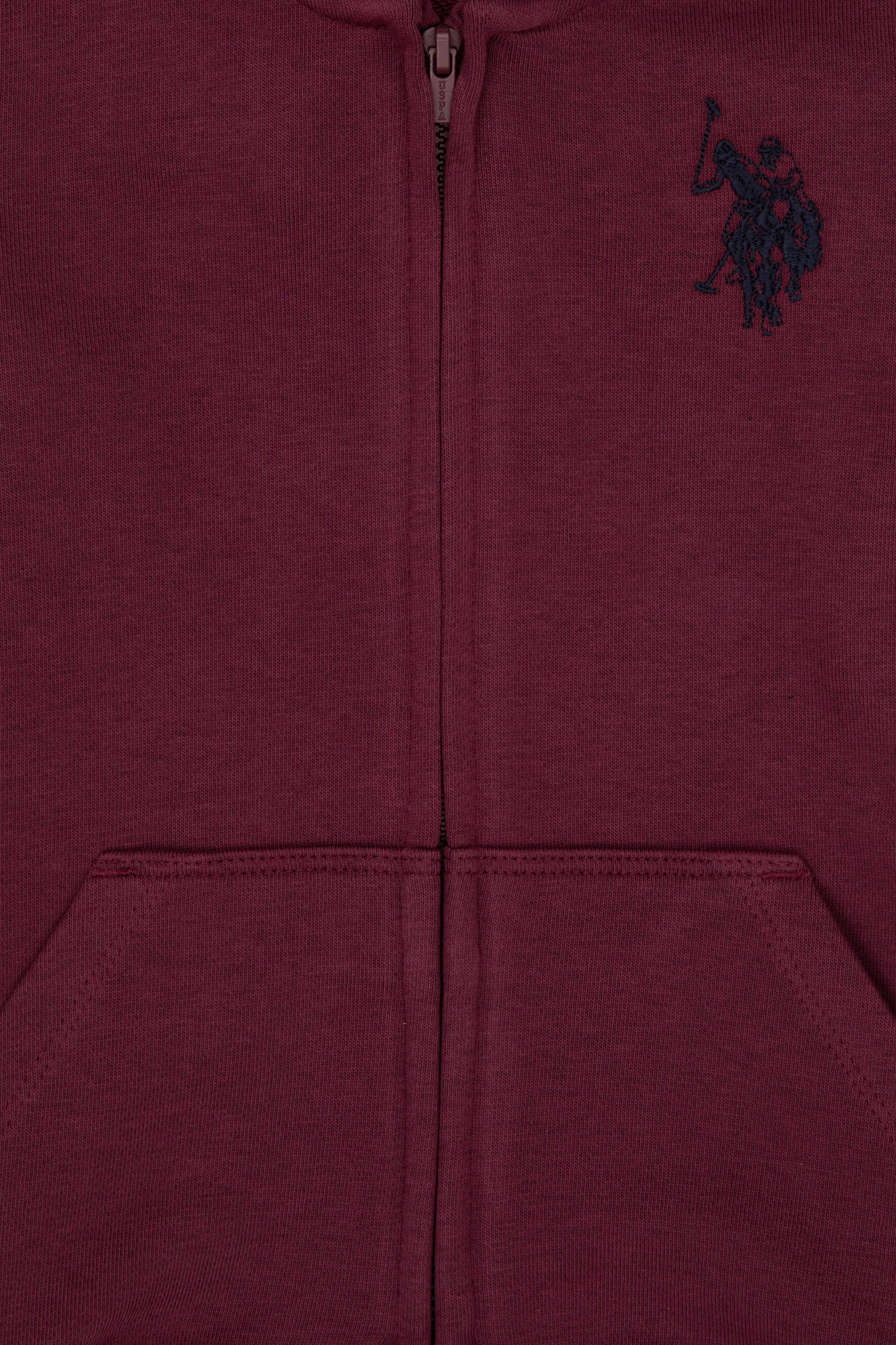 Erkek Çocuk Bordo Fermuarlı Kapüşonlu Sweatshirt