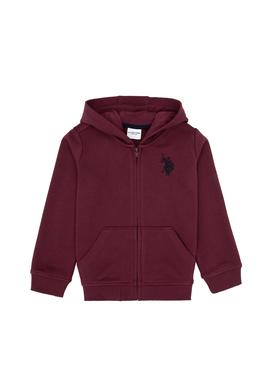 Erkek Çocuk Bordo Fermuarlı Kapüşonlu Sweatshirt - 50316706024
