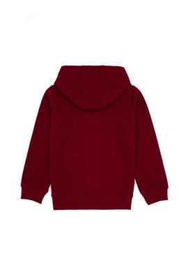 Erkek Çocuk Bordo Fermuarlı Kapüşonlu Sweatshirt - 50316706168