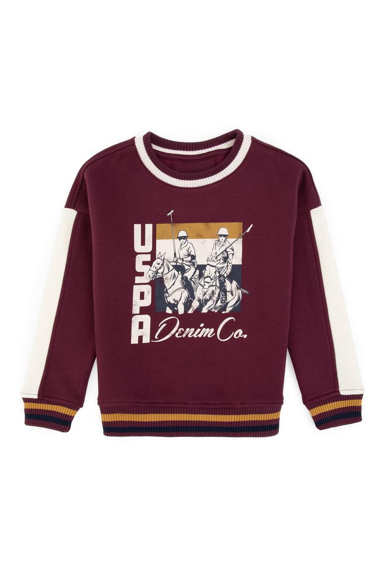 Erkek Çocuk Bordo Bisiklet Yaka Sweatshirt