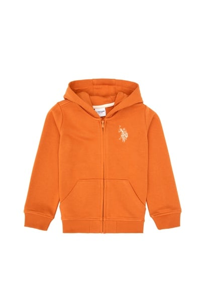 Erkek Çocuk Bakır Fermuarlı Kapüşonlu Sweatshirt