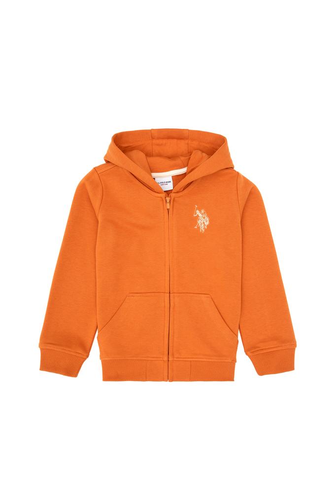 Erkek Çocuk Bakır Fermuarlı Kapüşonlu Sweatshirt