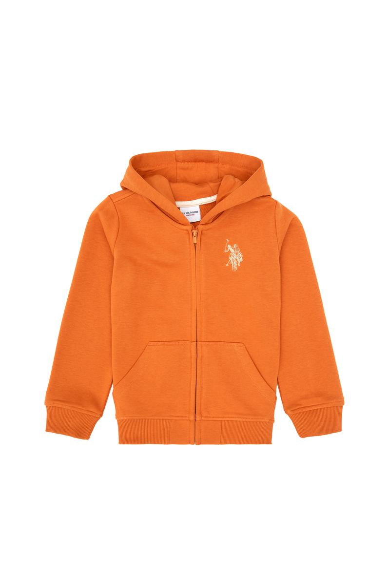 Erkek Çocuk Bakır Fermuarlı Kapüşonlu Sweatshirt