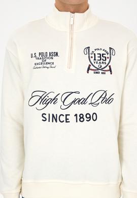 Erkek Comfort Fit Yarım Fermuarlı Krem Sweatshirt - 50310284018