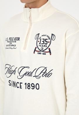 Erkek Comfort Fit Yarım Fermuarlı Krem Sweatshirt - 50310284018