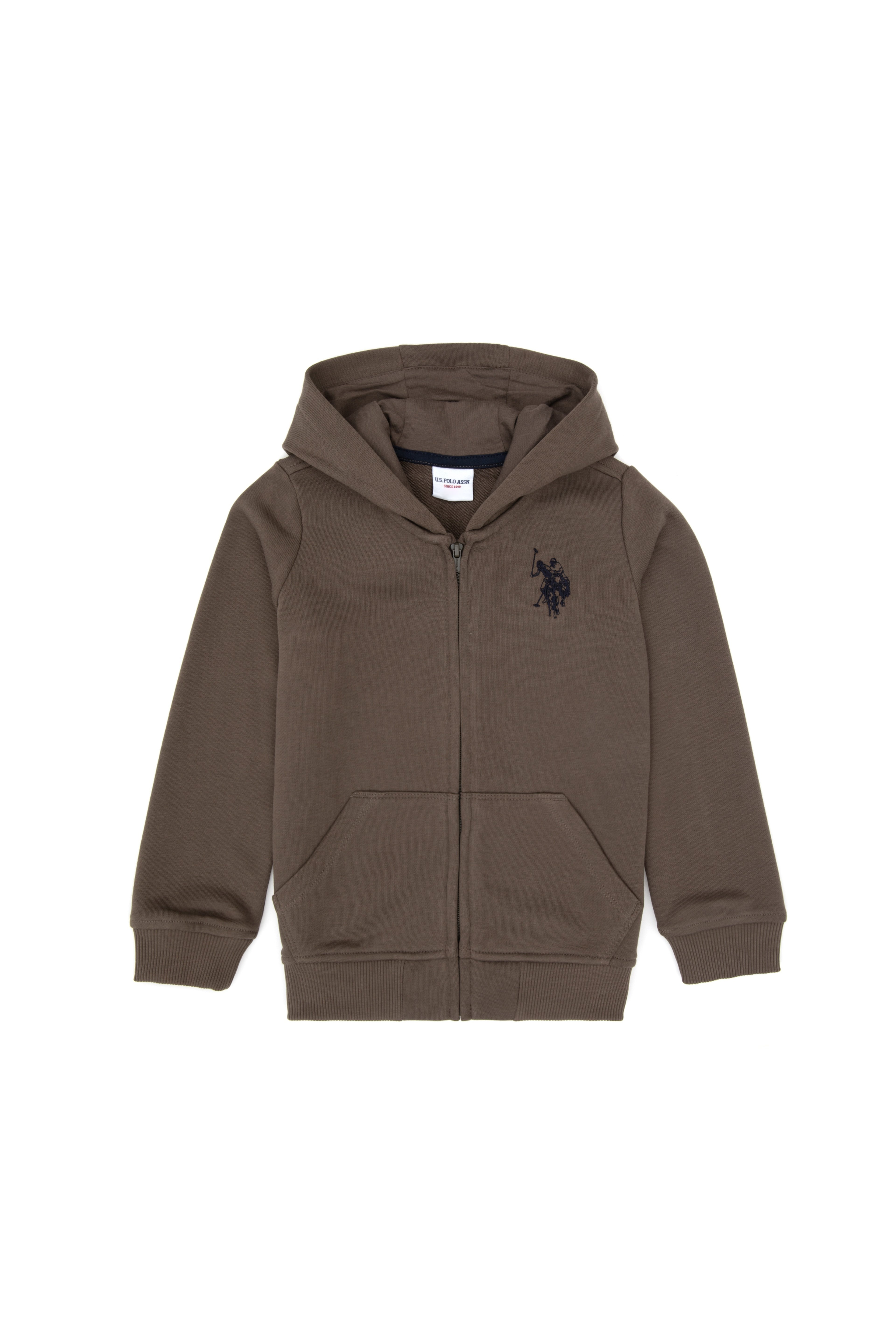 Erkek Çocuk Vizon Fermuarlı Kapüşonlu Sweatshirt - Image 1