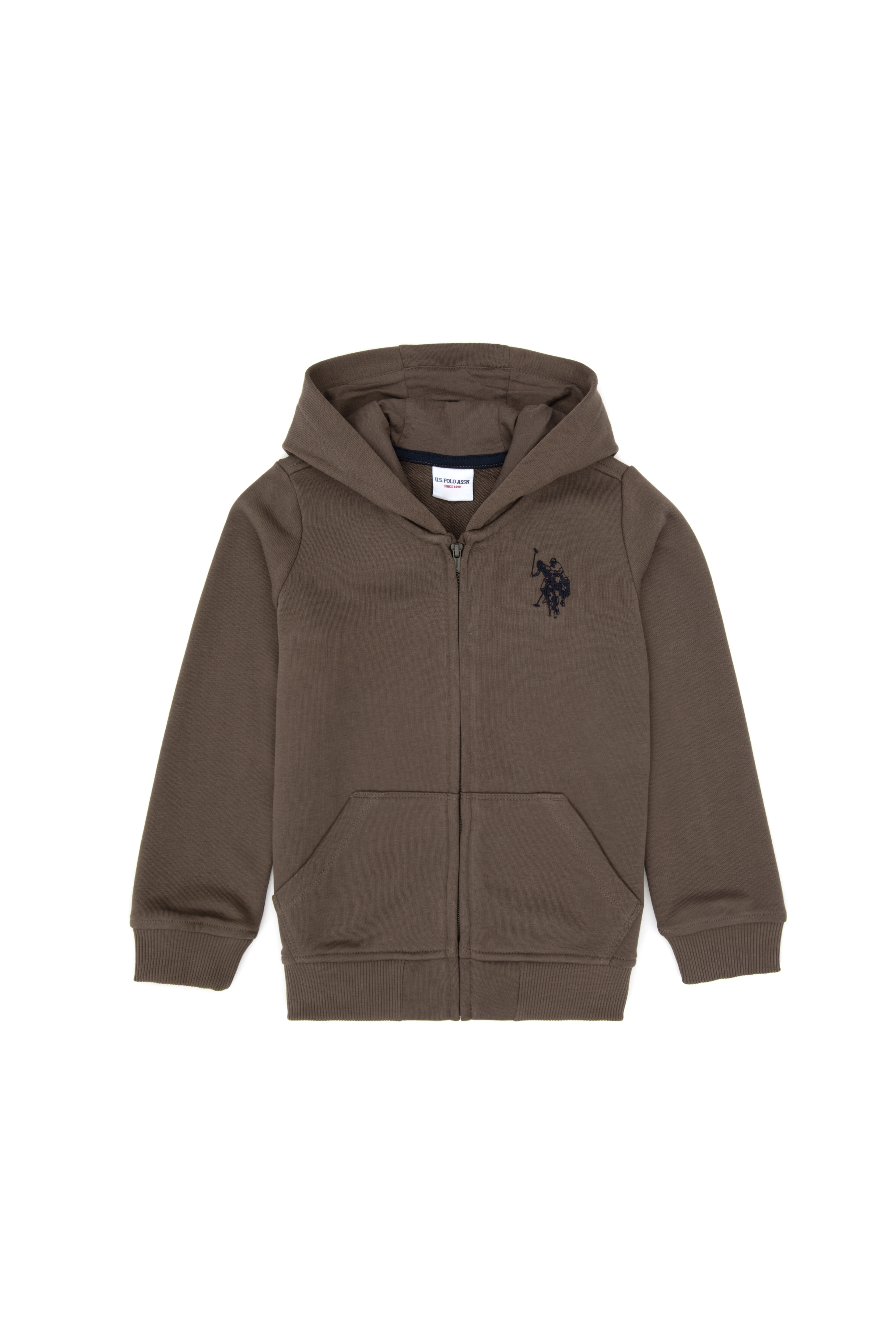 Erkek Çocuk Vizon Fermuarlı Kapüşonlu Sweatshirt