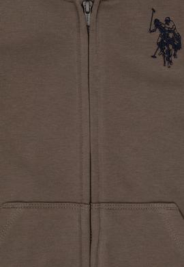 Erkek Çocuk Vizon Fermuarlı Kapüşonlu Sweatshirt - 50316706131