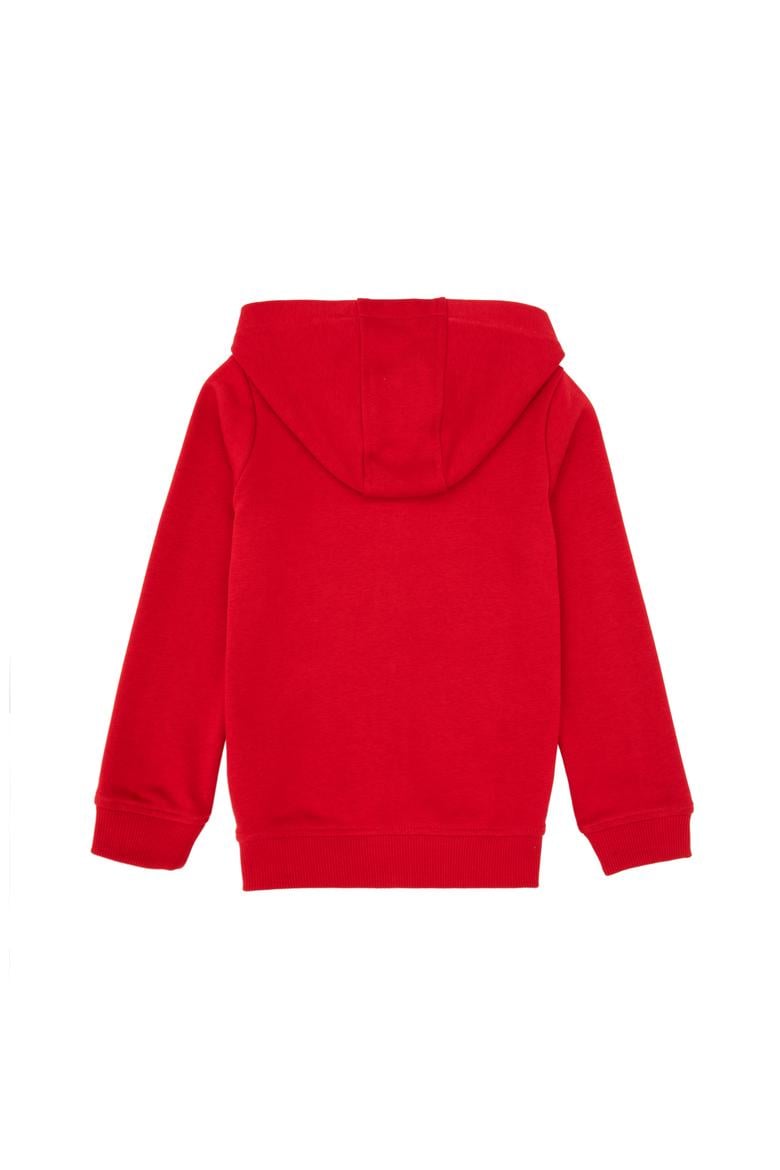 Erkek Çocuk Kırmızı Fermuarlı Kapüşonlu Sweatshirt - 50316706106