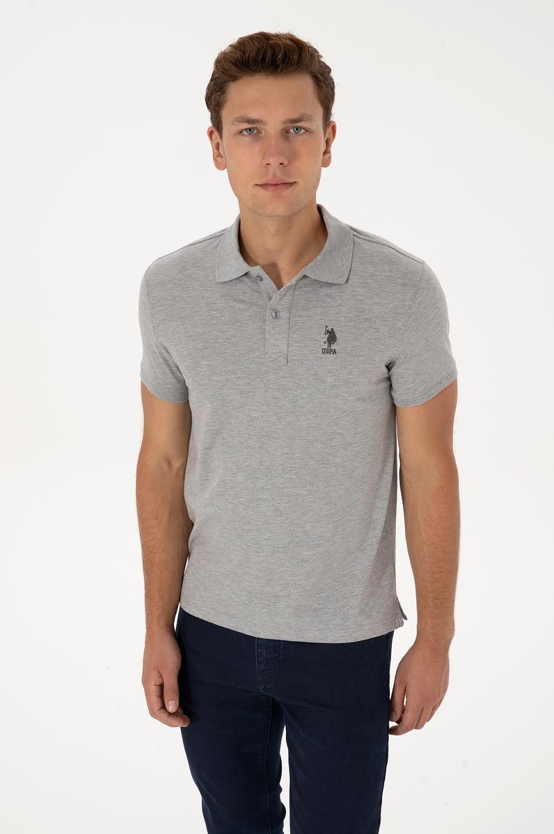 Erkek Gri Melanj Basic Tişört