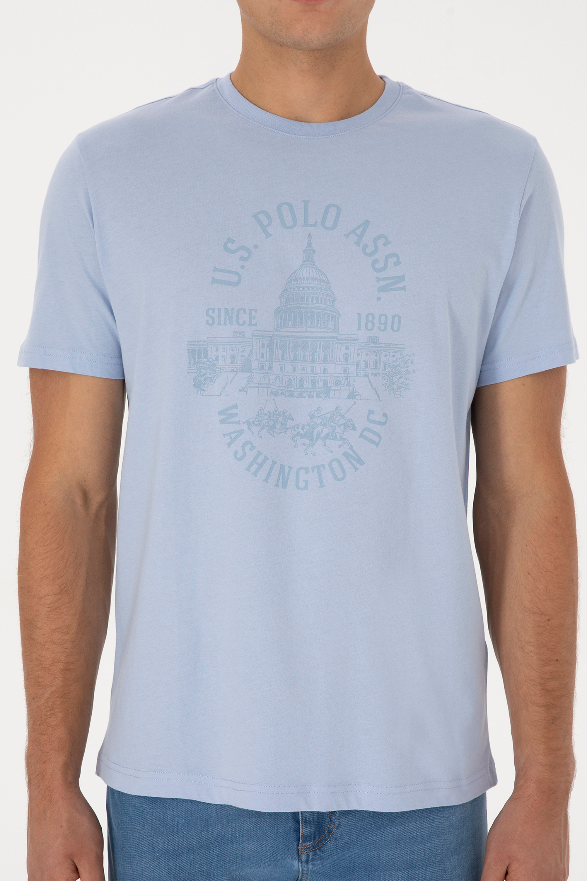 Erkek Açık Mavi Tişört - 50299545023