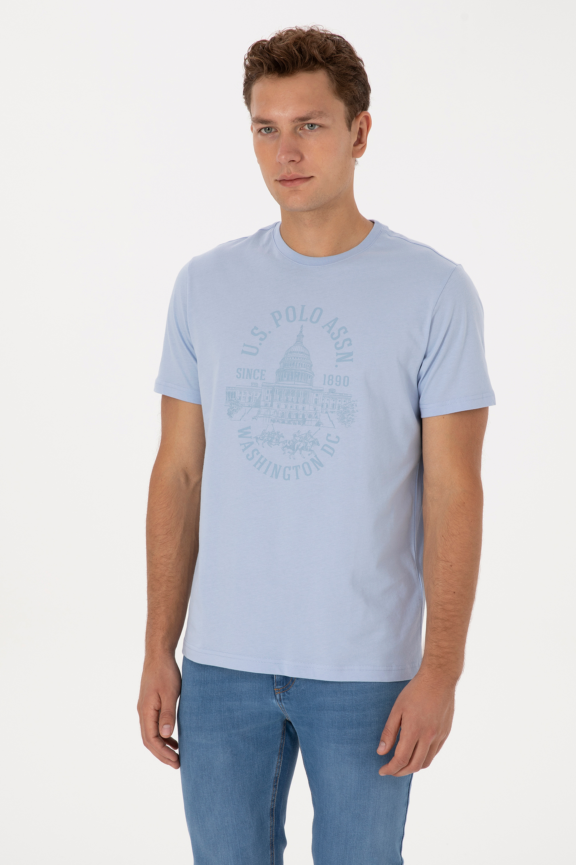 Erkek Açık Mavi Tişört - 50299545023