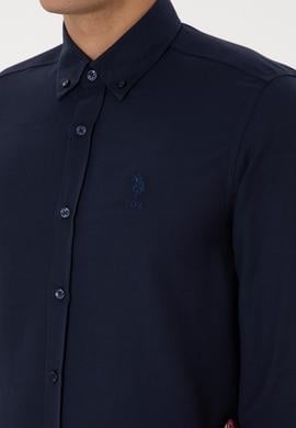 Erkek Lacivert Uzun Kollu Basic Gömlek - 50297997035
