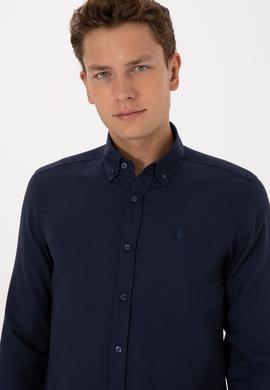 Erkek Lacivert Uzun Kollu Basic Gömlek - 50297997035