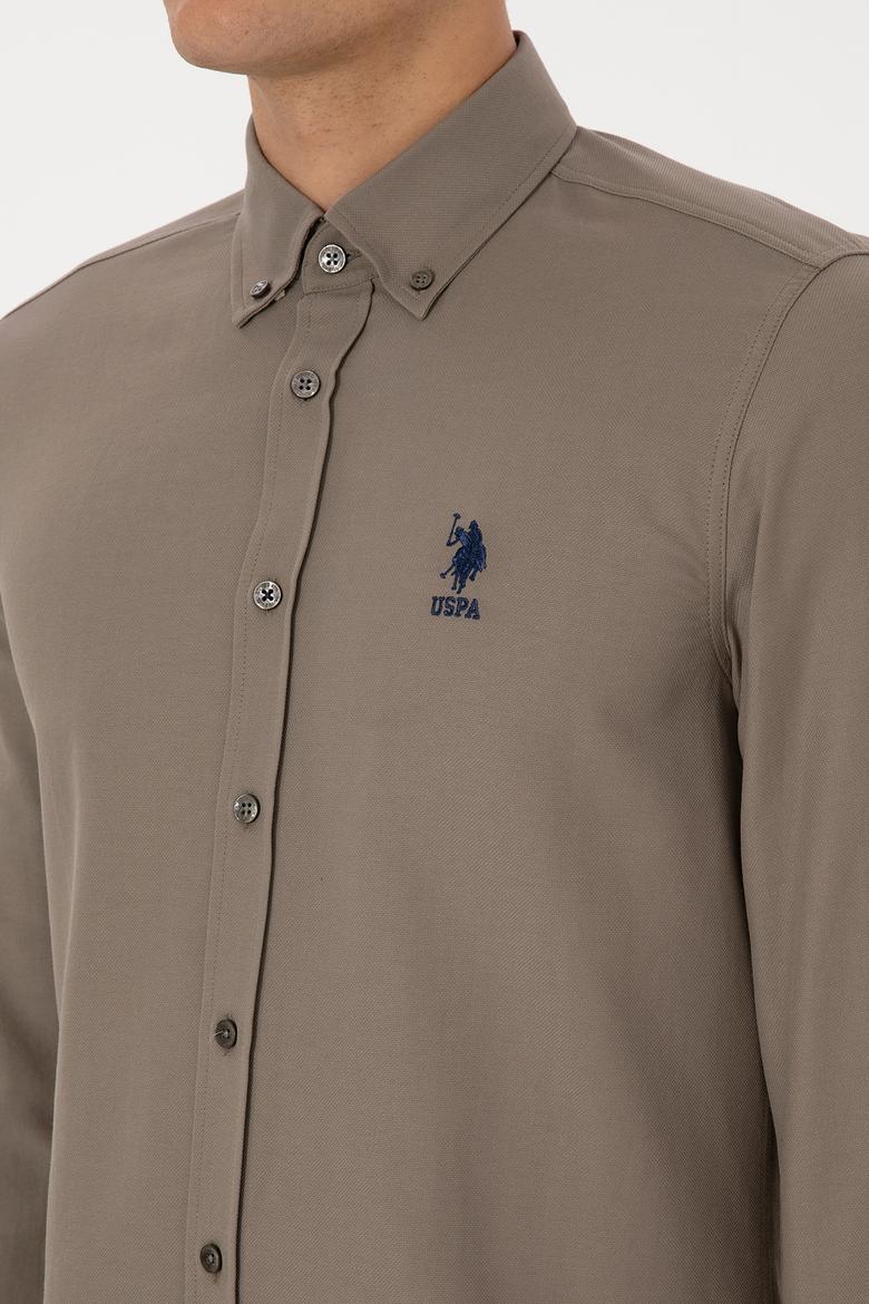 Erkek Vizon Uzun Kollu Basic Gömlek - 50297997023