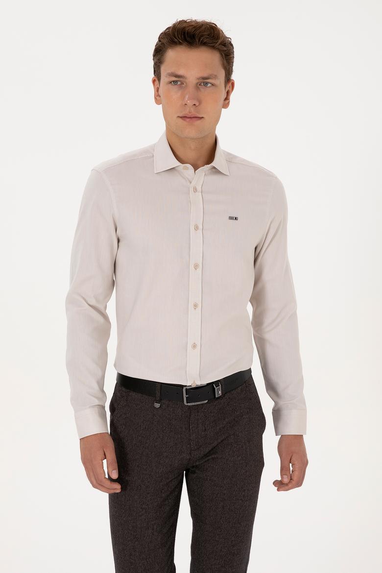 Erkek Taş Uzun Kollu Basic Gömlek
