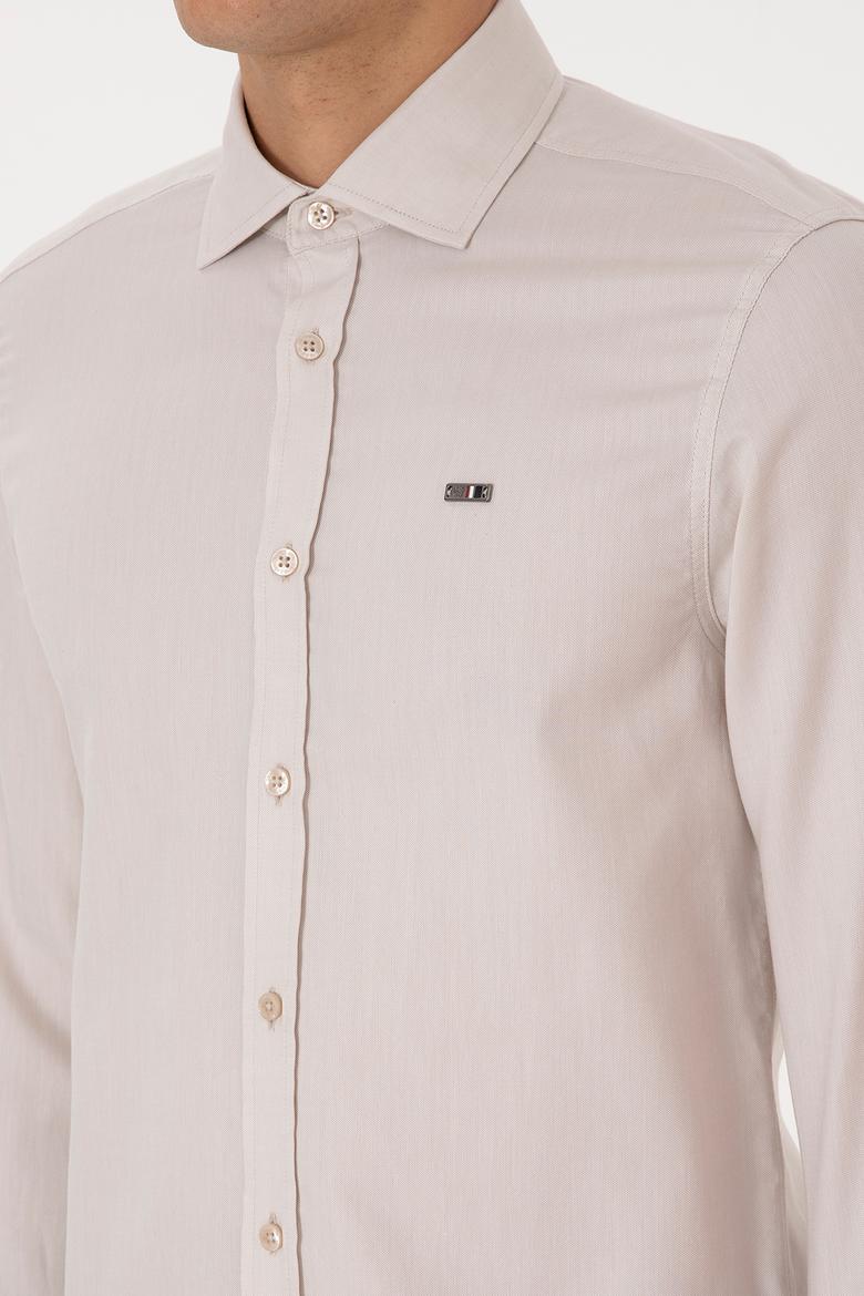 Erkek Taş Uzun Kollu Basic Gömlek - 50298004041