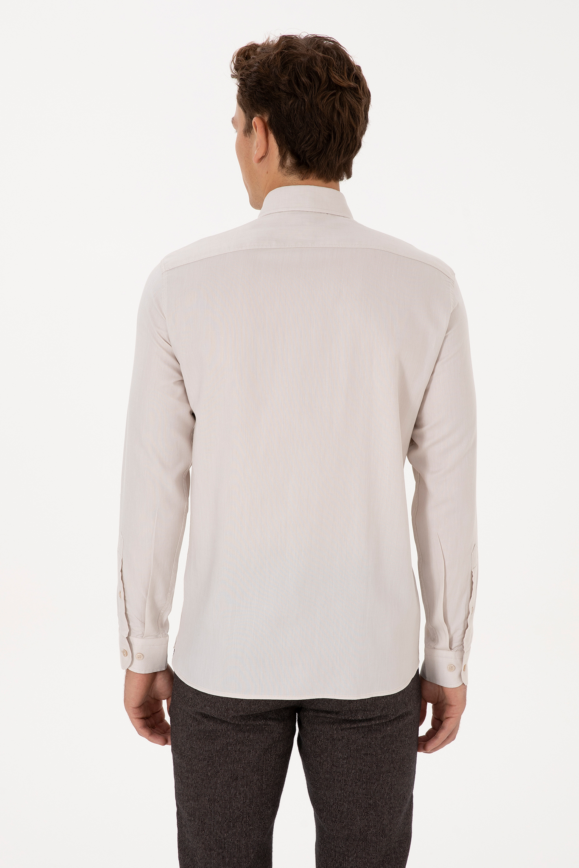 Erkek Taş Uzun Kollu Basic Gömlek - 50298004041