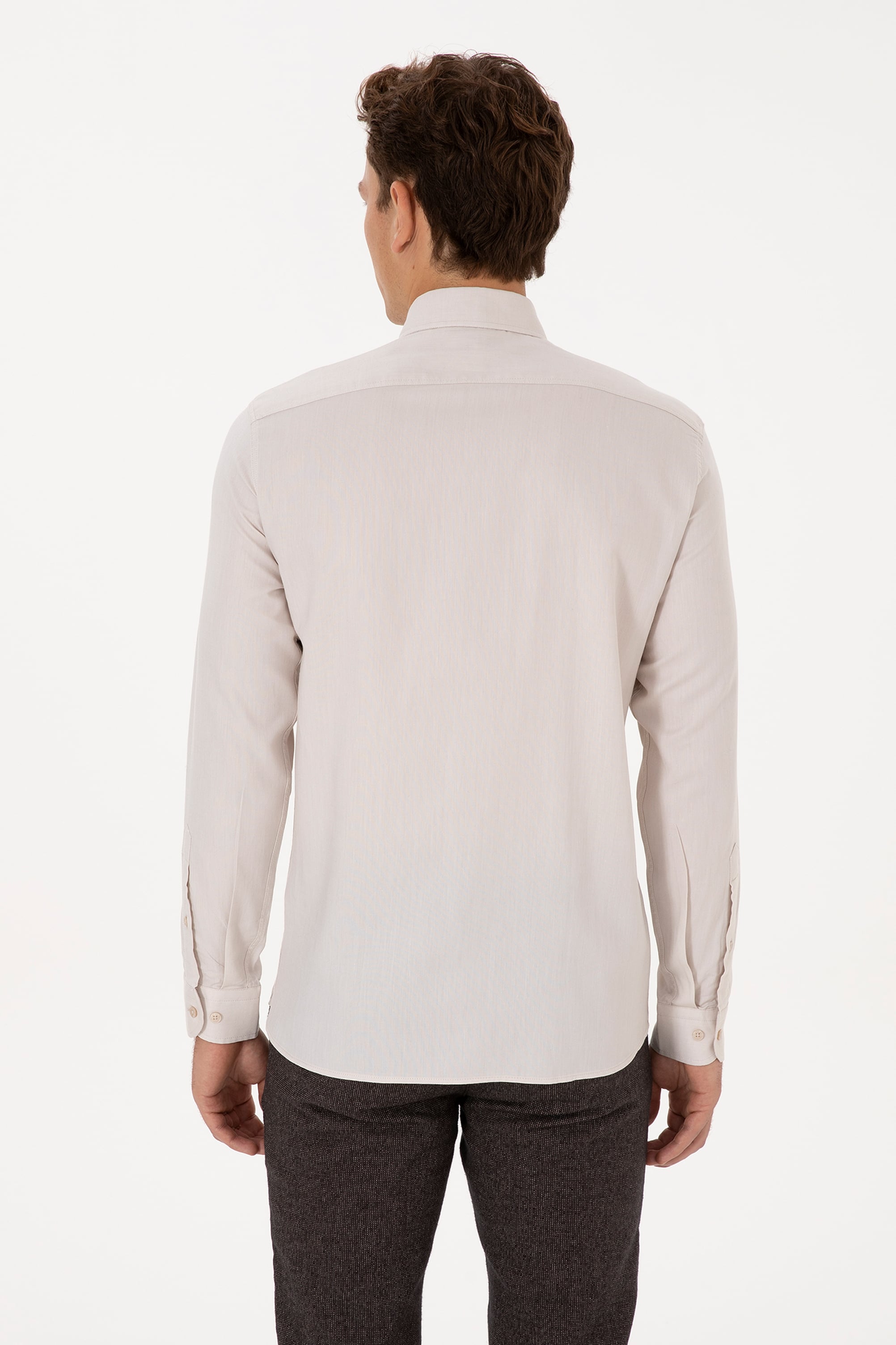 Erkek Taş Uzun Kollu Basic Gömlek - 50298004041