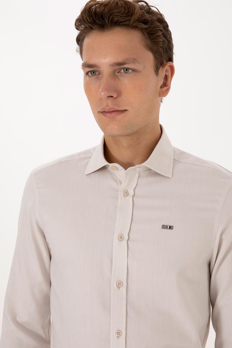 Erkek Taş Uzun Kollu Basic Gömlek - 50298004041