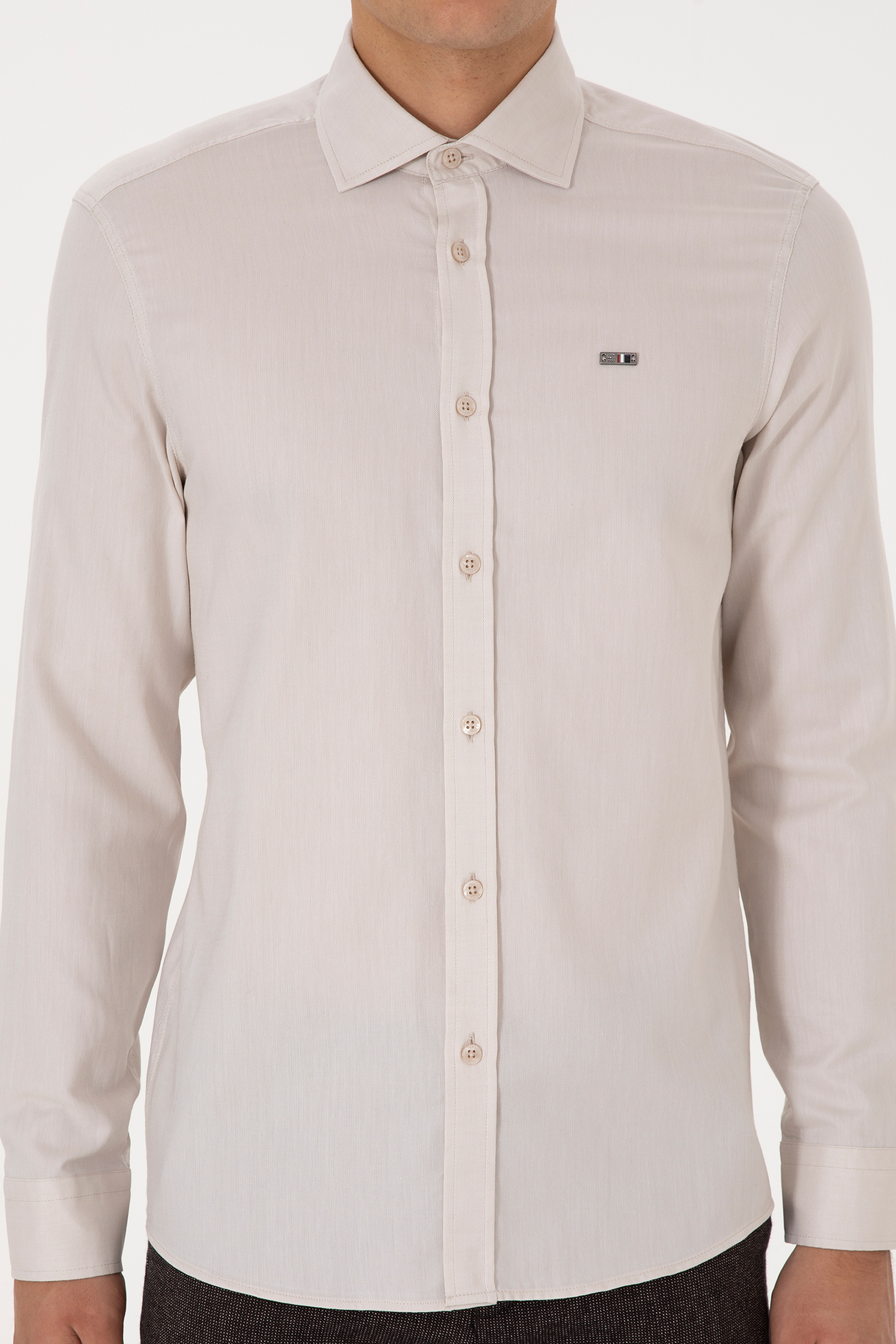 Erkek Taş Uzun Kollu Basic Gömlek - 50298004041