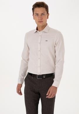 Erkek Taş Uzun Kollu Basic Gömlek - 50298004041