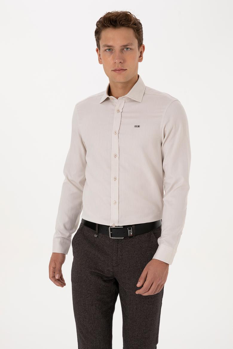 Erkek Taş Uzun Kollu Basic Gömlek - 50298004041