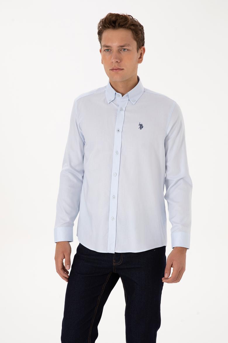 Erkek Açık Mavi Uzun Kollu Basic Gömlek - 50298002007