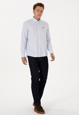 Erkek Açık Mavi Uzun Kollu Basic Gömlek - 50298002007