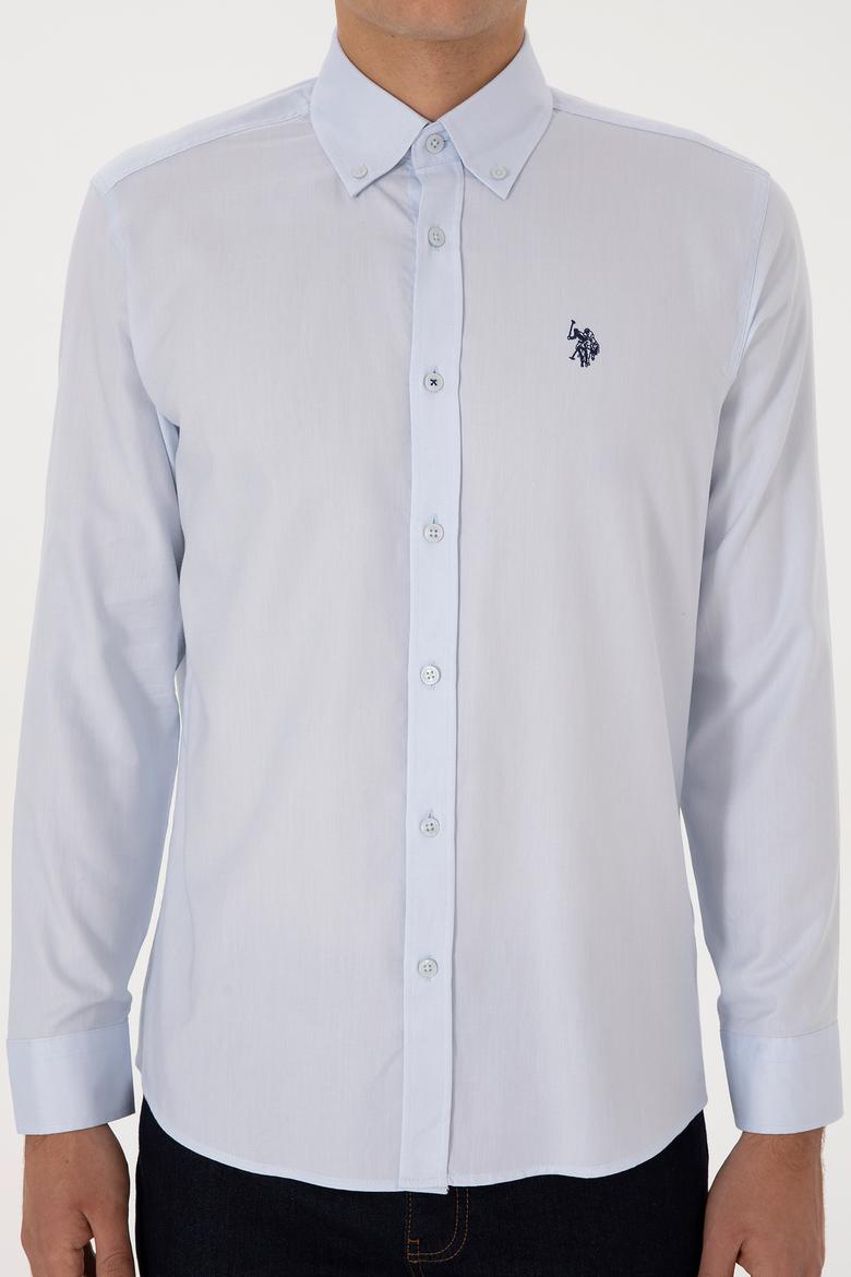 Erkek Açık Mavi Uzun Kollu Basic Gömlek - 50298002007