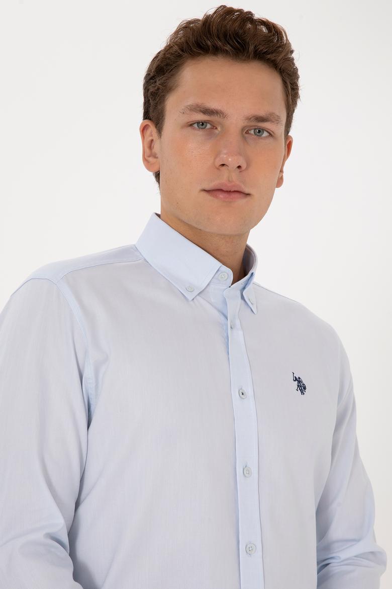 Erkek Açık Mavi Uzun Kollu Basic Gömlek - 50298002007