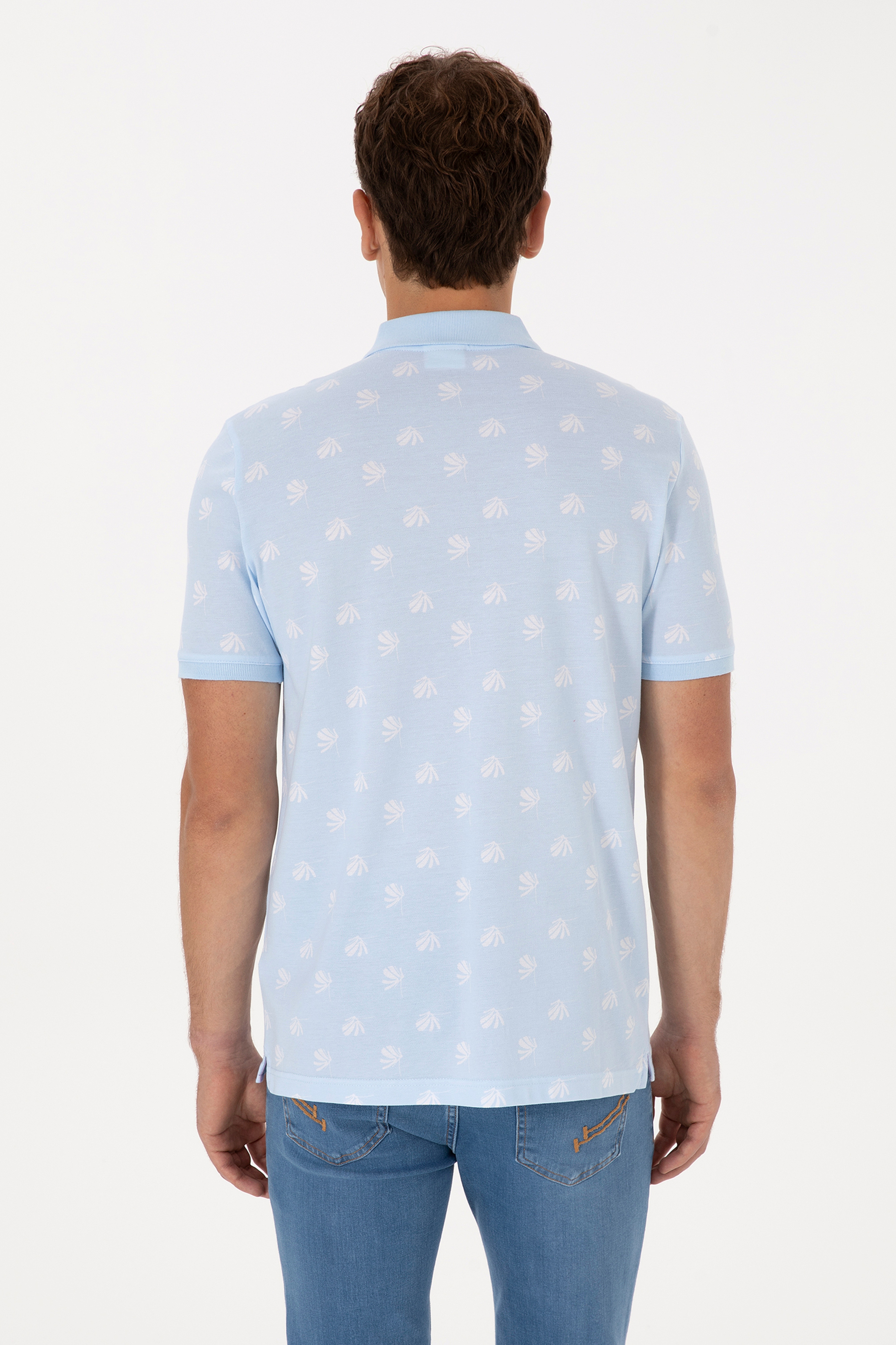 Erkek Regular Fit Polo Yaka Açık Mavi Tişört