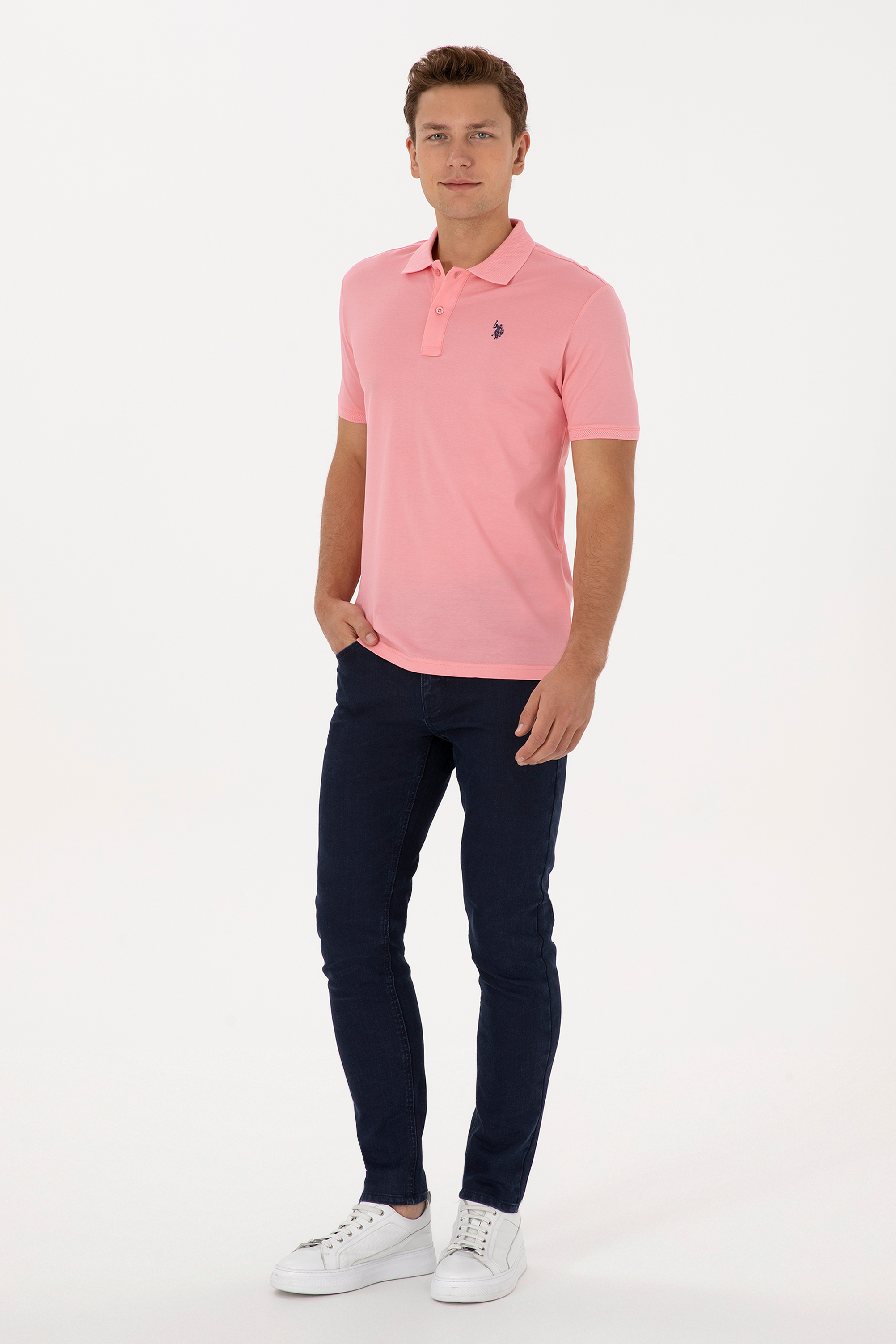 Erkek Pembe Basic Tişört - 50298016054