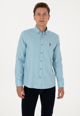 Erkek Mint Uzun Kollu Basic Gömlek - 50307676127