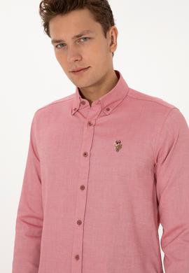 Erkek Vişne Uzun Kollu Basic Gömlek - 50297897082