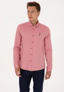 Erkek Vişne Uzun Kollu Basic Gömlek - 50297897082