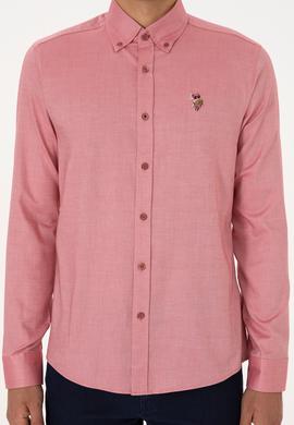 Erkek Vişne Uzun Kollu Basic Gömlek - 50297897082