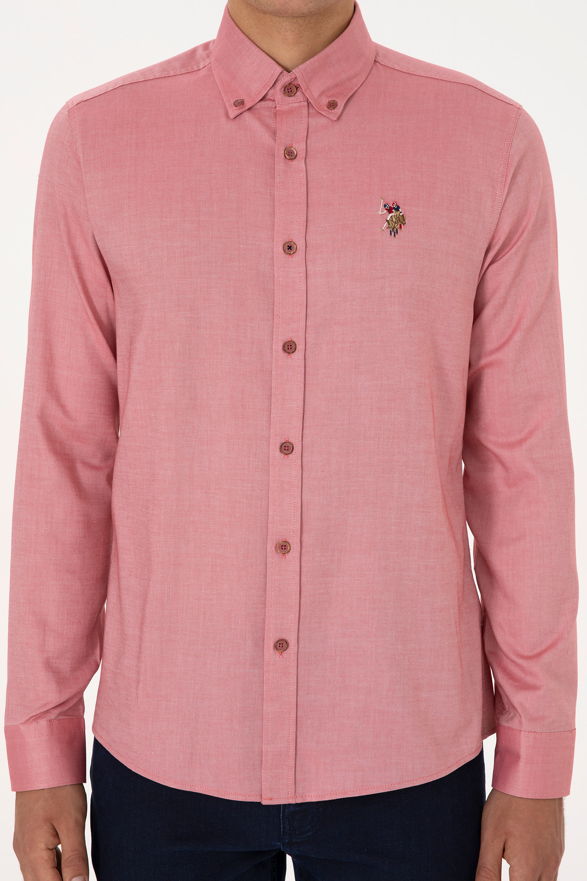 Erkek Vişne Uzun Kollu Basic Gömlek - 50297897082
