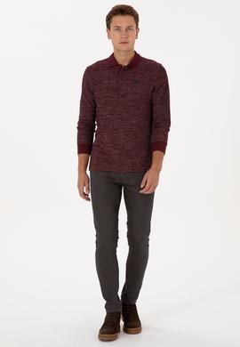 Erkek Bordo Basic Sweatshirt - 50307730028