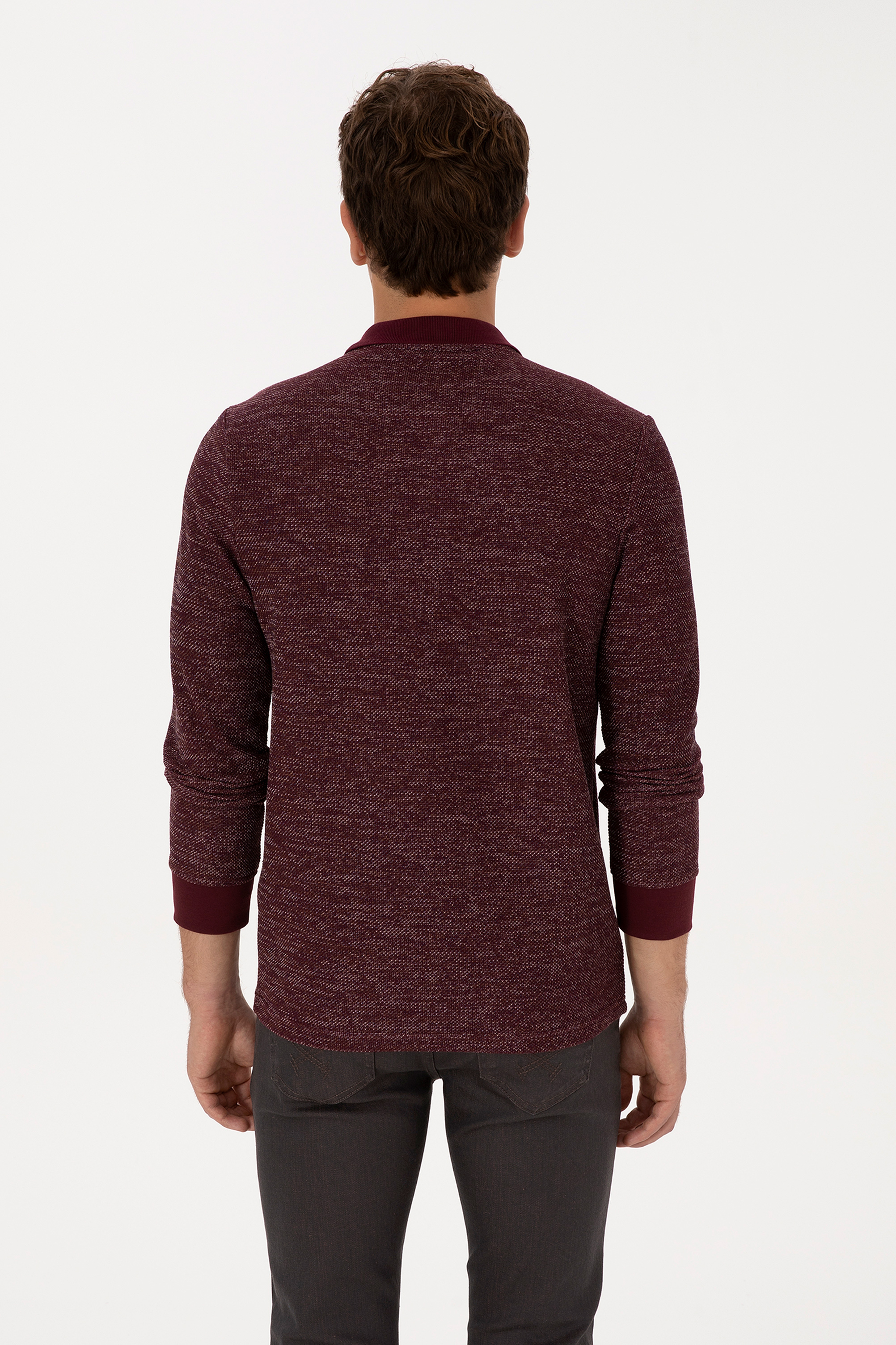 Erkek Bordo Basic Sweatshirt - 50307730028