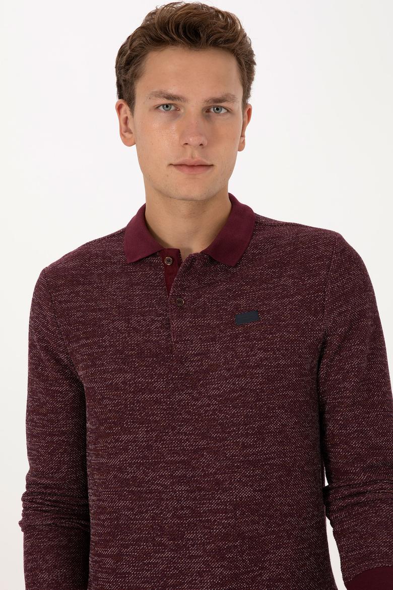 Erkek Bordo Basic Sweatshirt - 50307730028