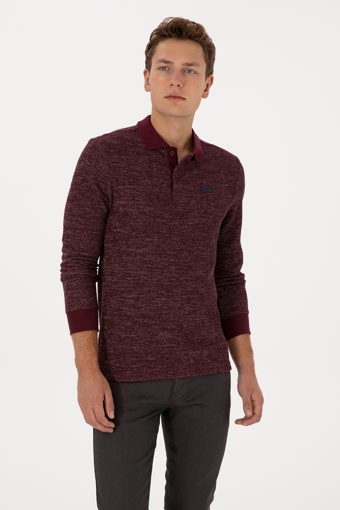 Erkek Bordo Basic Sweatshirt