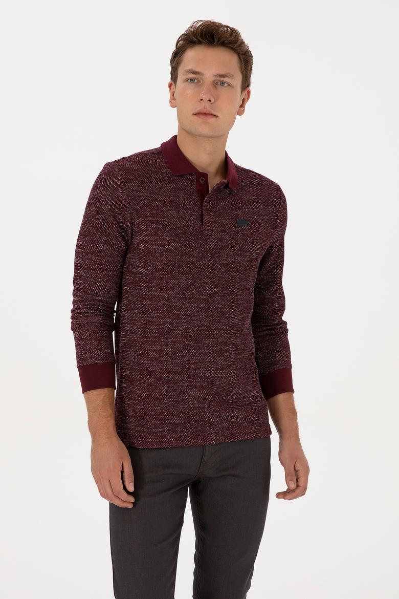 Erkek Bordo Basic Sweatshirt
