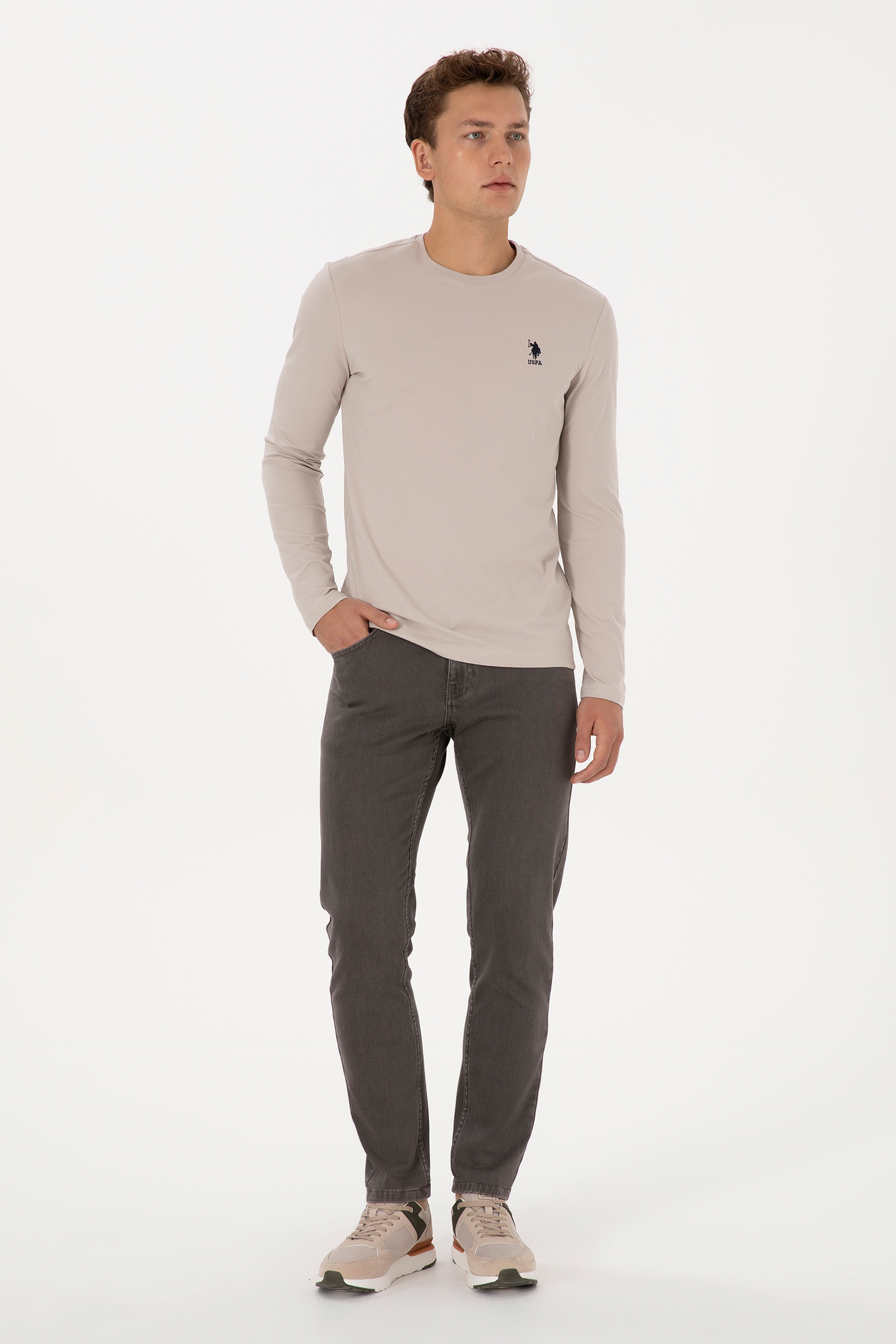 Erkek Slim Fit Bisiklet YakaTaş Basic Sweatshirt - Image 4
