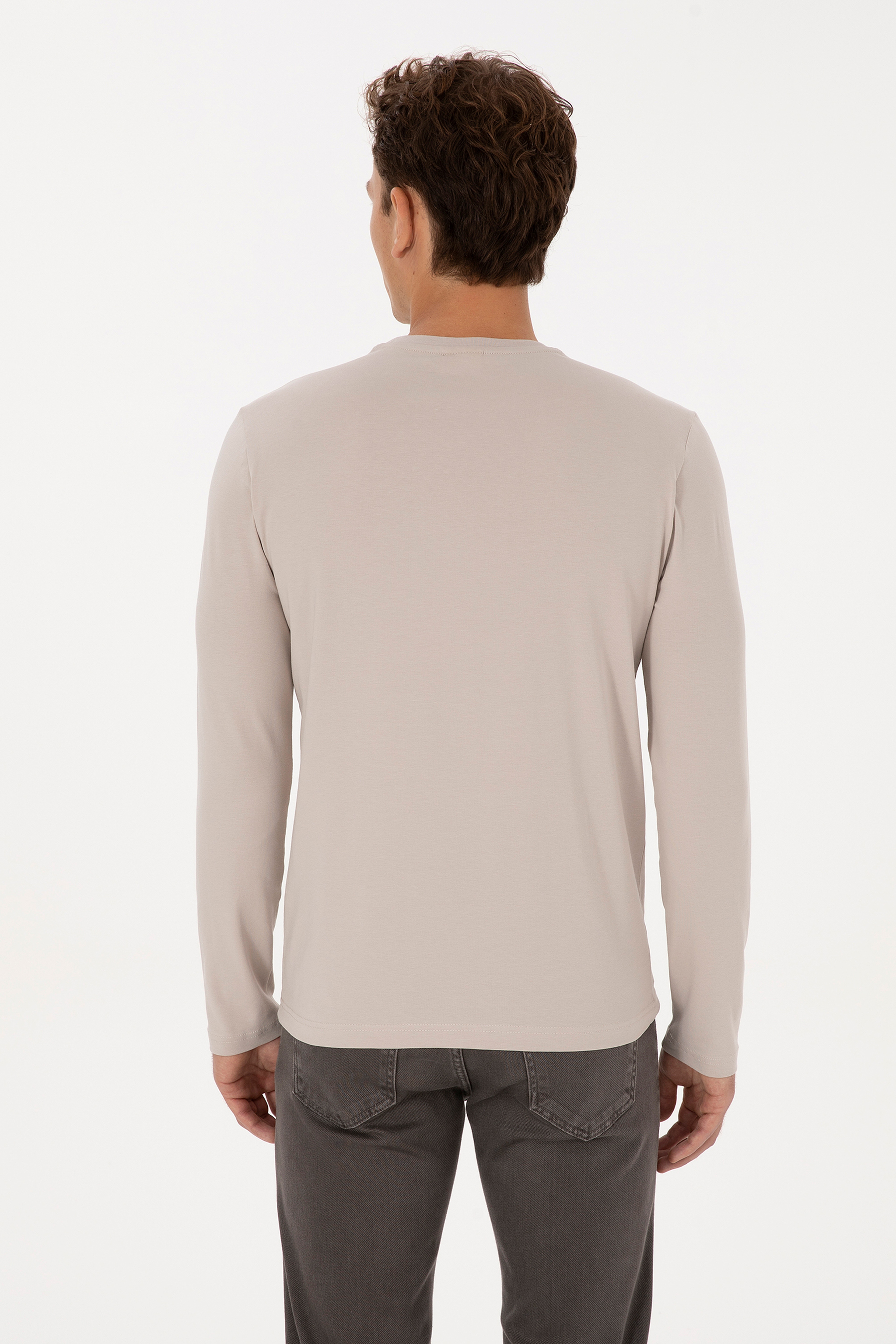 Erkek Slim Fit Bisiklet YakaTaş Basic Sweatshirt - Image 5