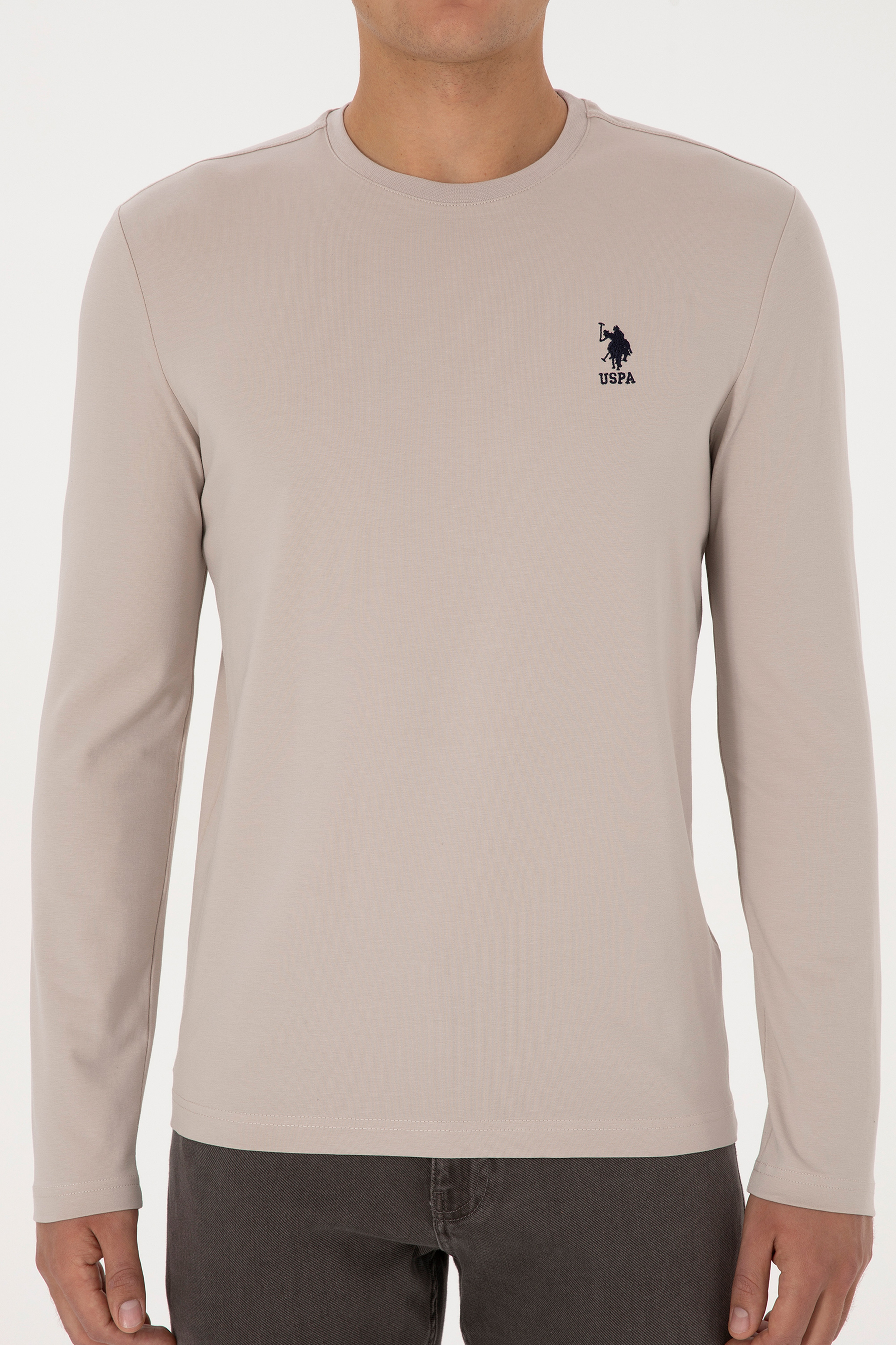 Erkek Slim Fit Bisiklet YakaTaş Basic Sweatshirt